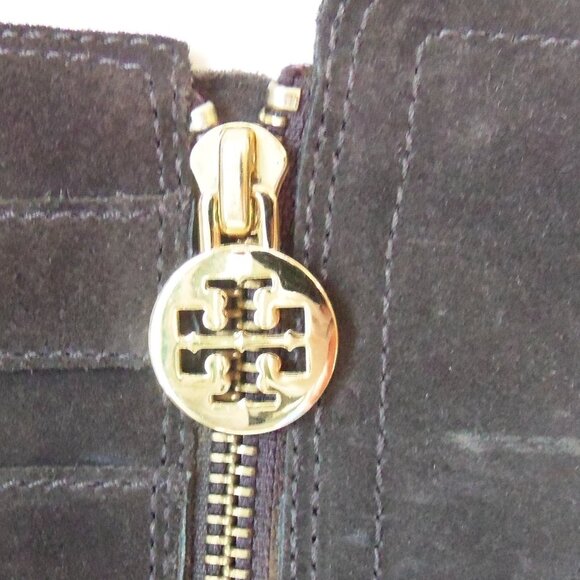 Tory Burch Tall Brown Suede Buckle Heeled Boots sz 6.5 - Picture 6 of 15